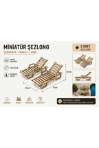 1/50 Ölçek Maket Şemsiye ve 2 adet Şezlong Set Lazer Kesim Maket Kartonu Mimari Maket Havuz Bahçe Plaj Seti
