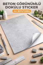 beton sıva görünümlü kendinden yapışkanlı dokulu sticker mimari maket ve hobi çalışmaları için 21x30
