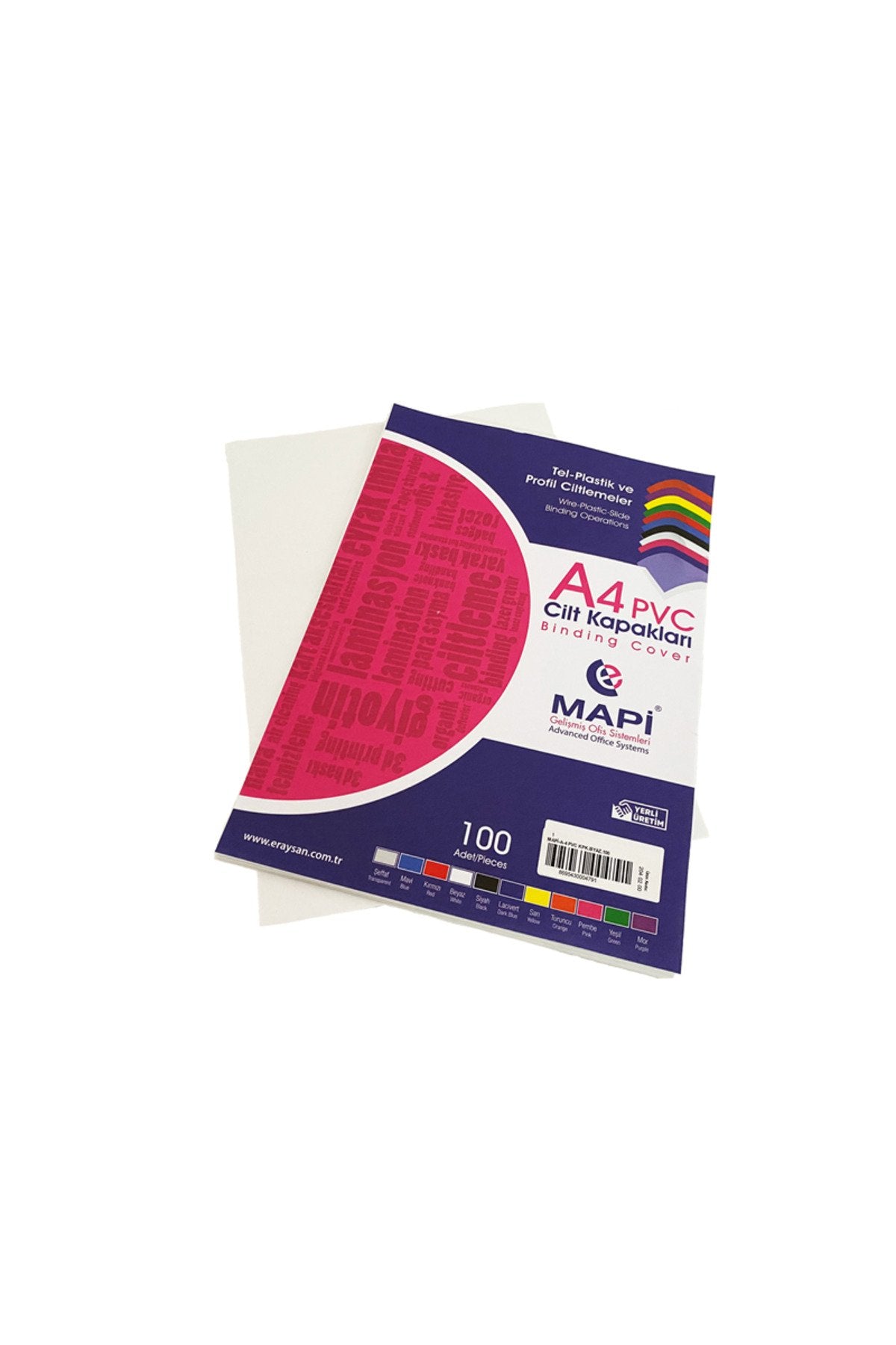 A4 Pvc Opak Cilt Kapak Beyaz 100 Lü