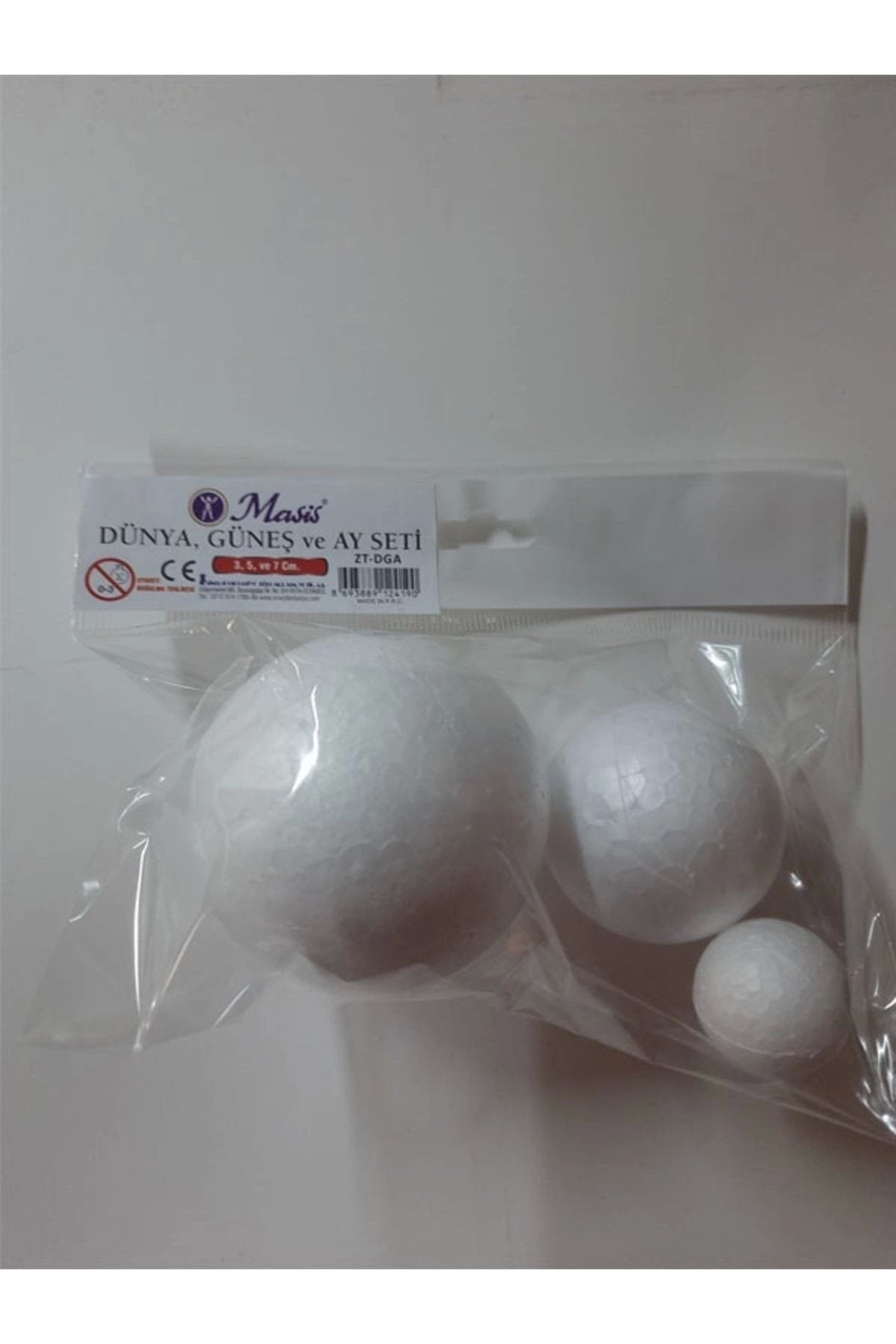 Okul Öncesi Dünya Güneş Ay Seti 3cm 5cm 7cm