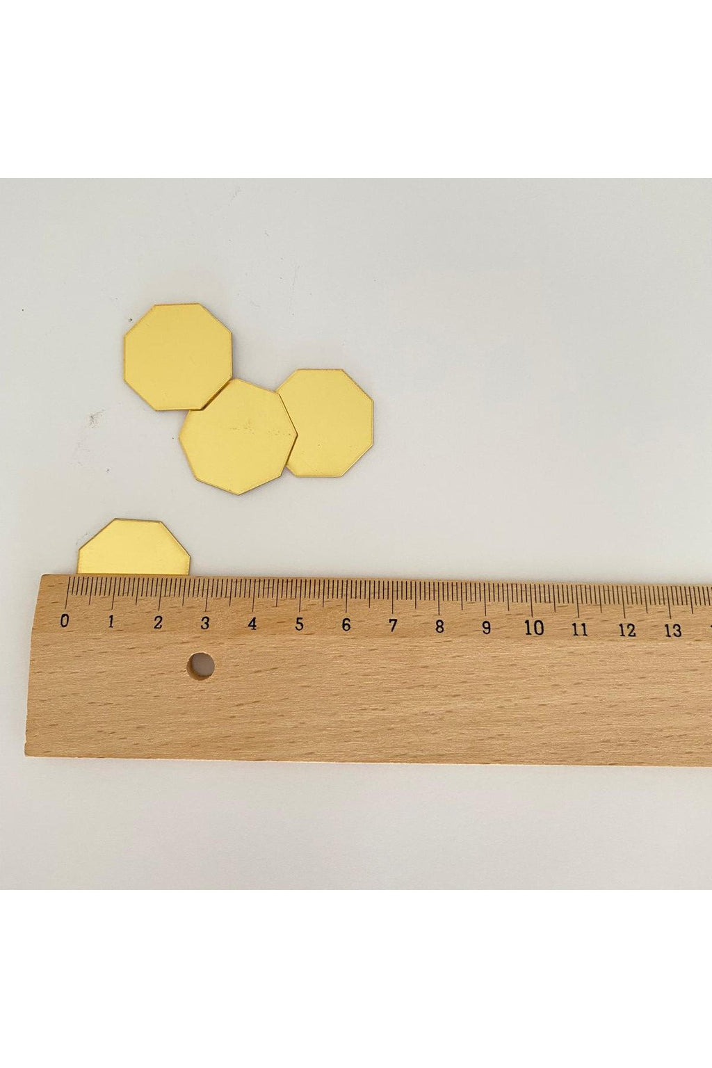 2.5cm Sekizgen Altın Renk Pleksi Yapışkanlı Mozaik Ayna 50 Adet