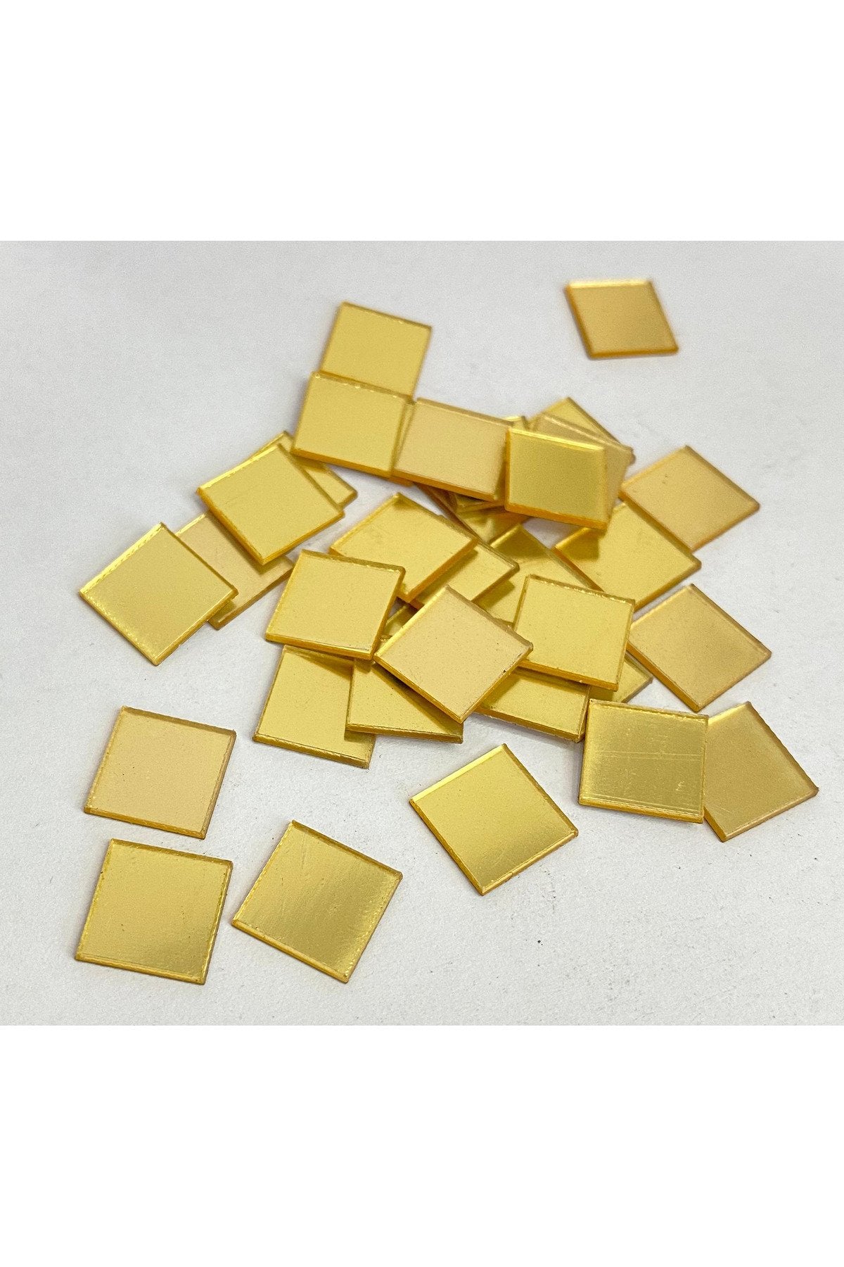 1cm kare altın Renk pleksi yapışkanlı Mozaik Ayna 200 Adet