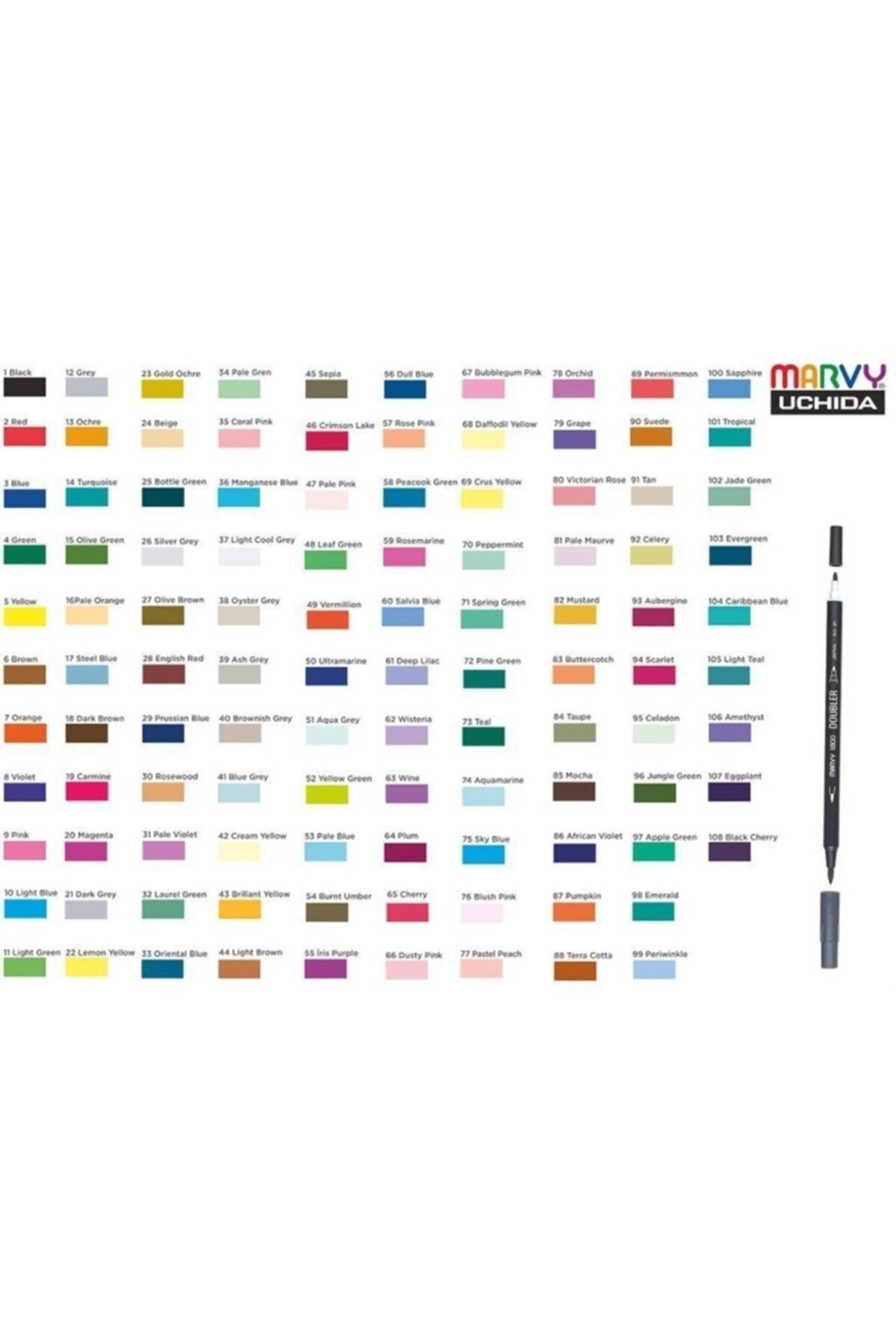 1800 Doubler Çift Uçlu Bir Tarafı Fırça Kalem Emerald 98