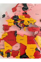 3d Ahşap Dünya Haritası Çok Katmanlı Rgb Led Işıklı Şeffaf Pleksi Üzeri Duvar Dekoru 230cm X 130cm