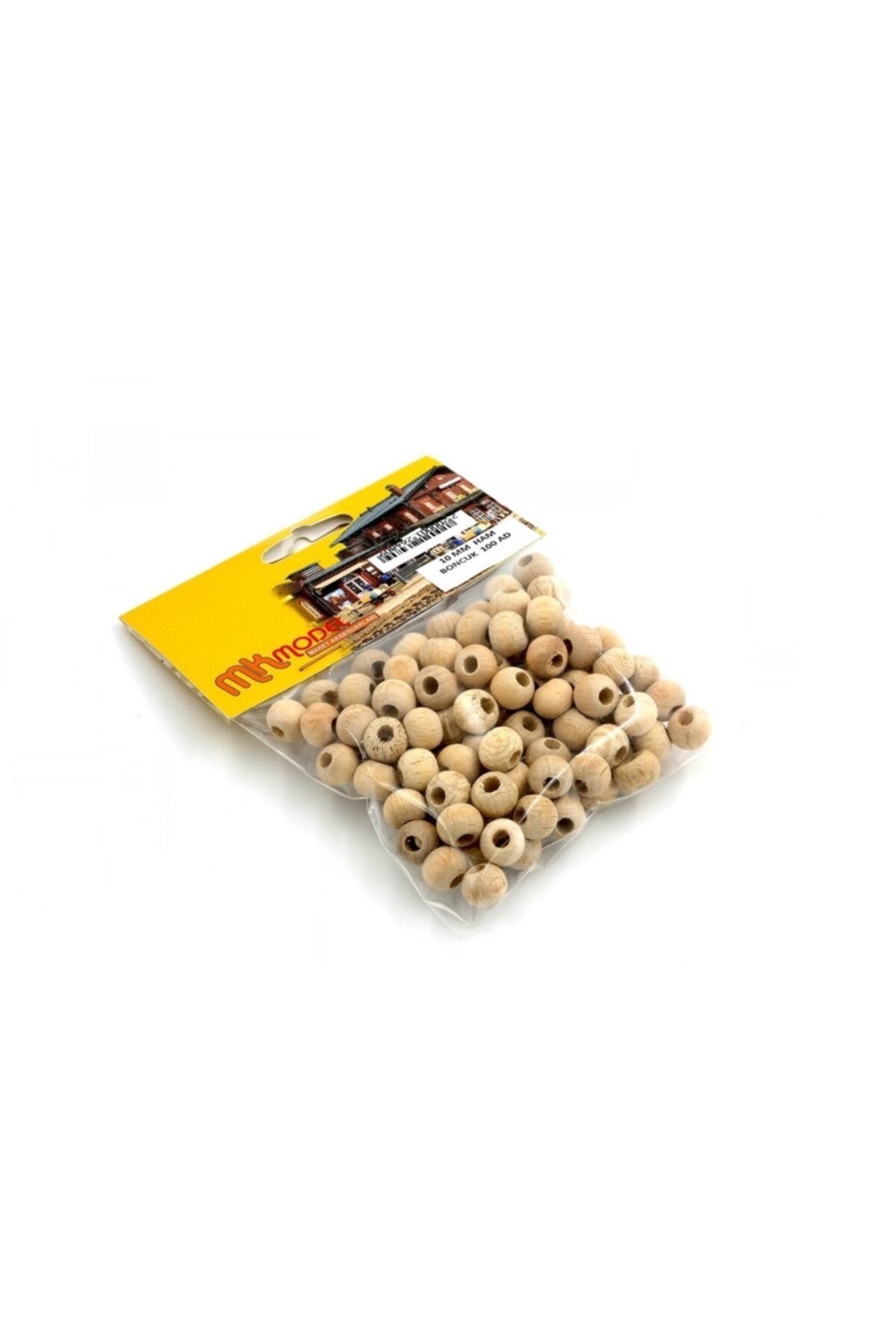 Mk Model 10mm Yuvarlak Ahşap Mat Boncuk 100 Adet