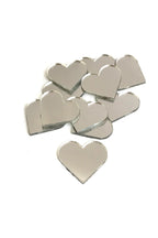 1,5cm kalp gümüs Renk pleksi yapışkanlı Mozaik Ayna 50 Adet