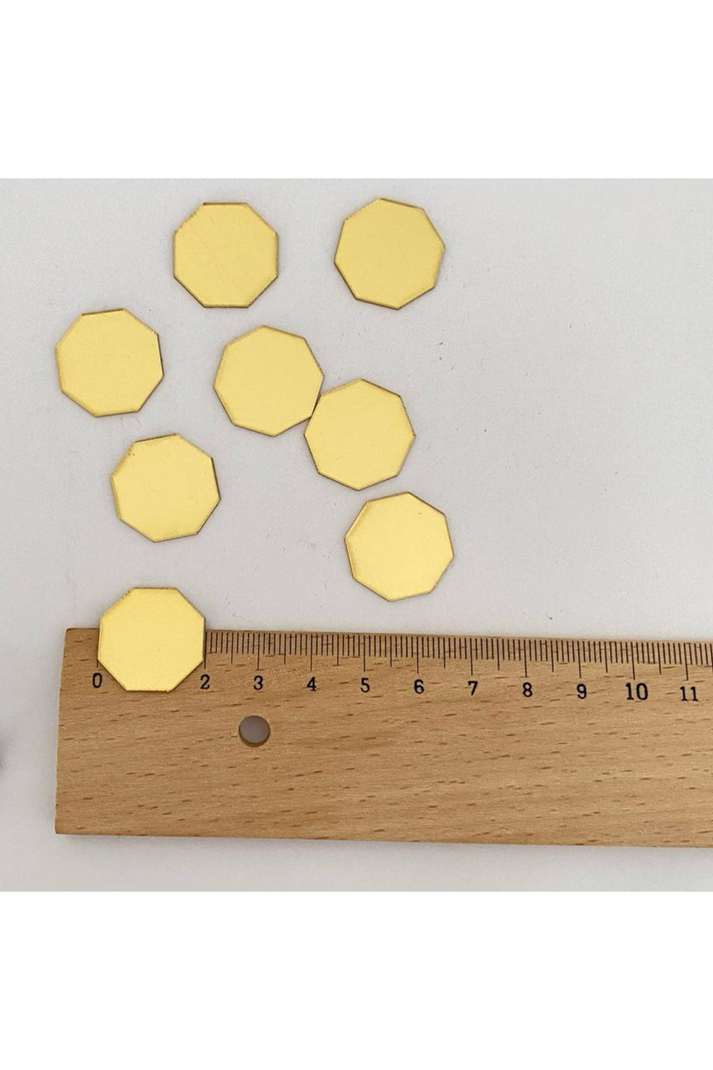 2cm Sekizgen Altın Renk Pleksi Yapışkanlı Mozaik Ayna 50 Adet