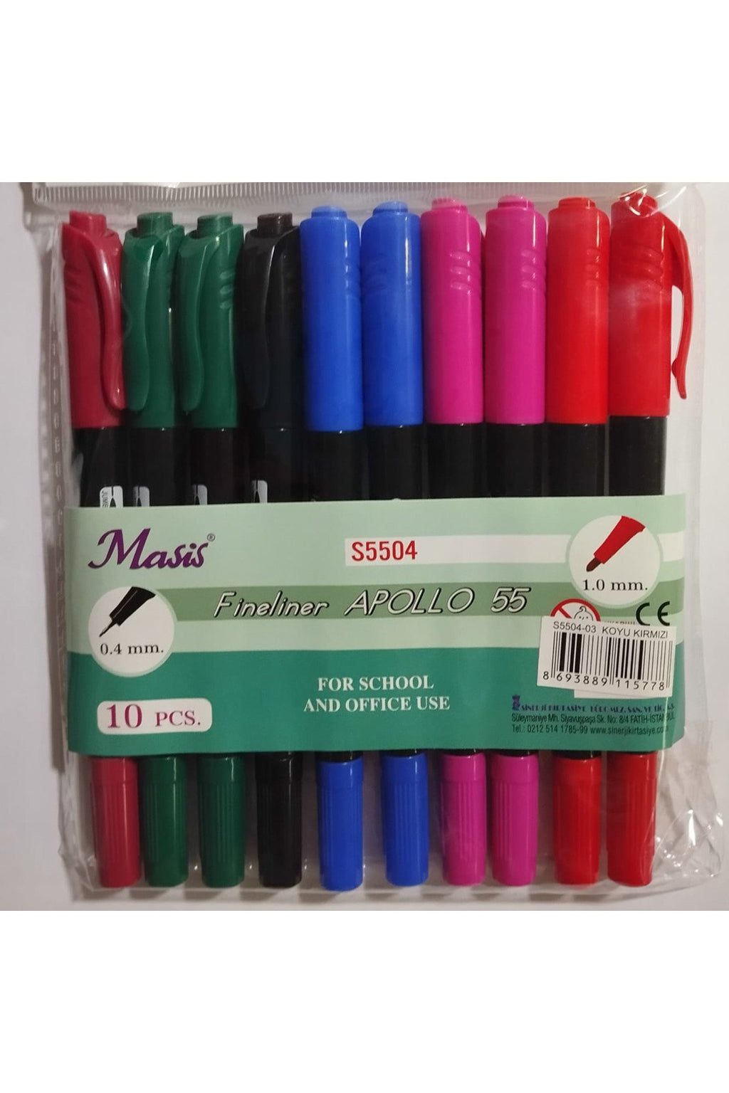 proton Masis Fineliner Apollo 55 Ince Kalın Iki Uçlu 10 lu paket