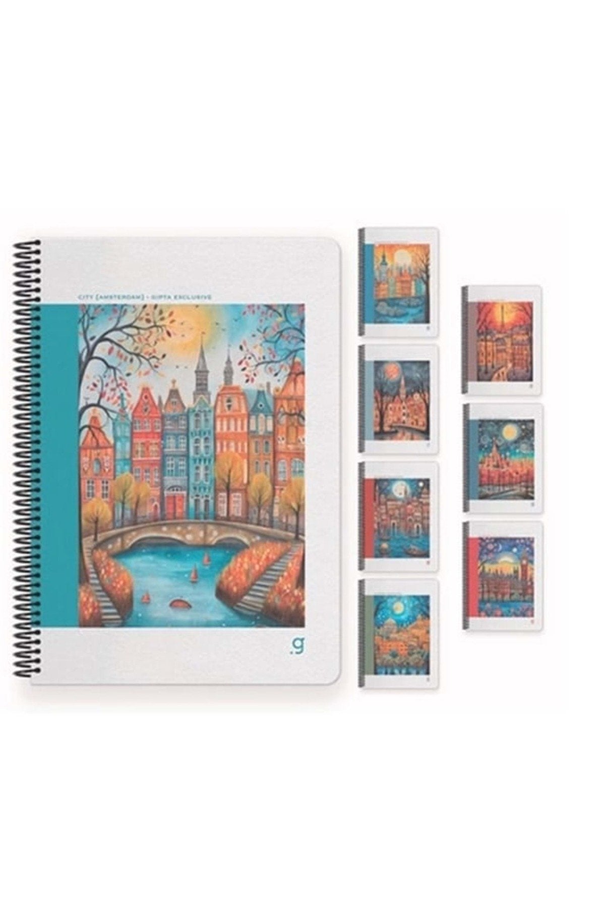 DEFTER 17X24 80 YAPRAK KARELİ SPİRALLİ SERT KAPAK GIPTA CITY (7255)