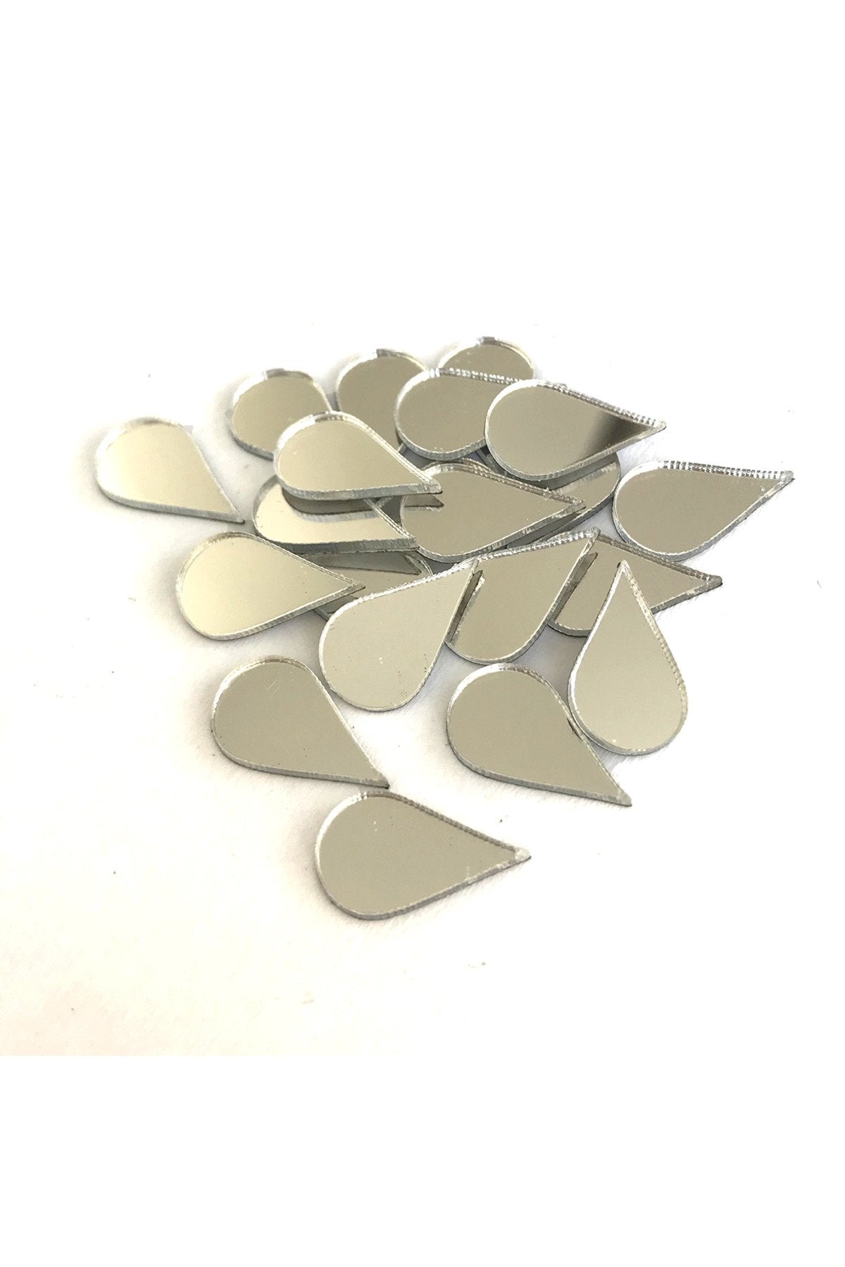 1,5cm Su damlası gümüs Renk Mozaik Ayna 50 Adet