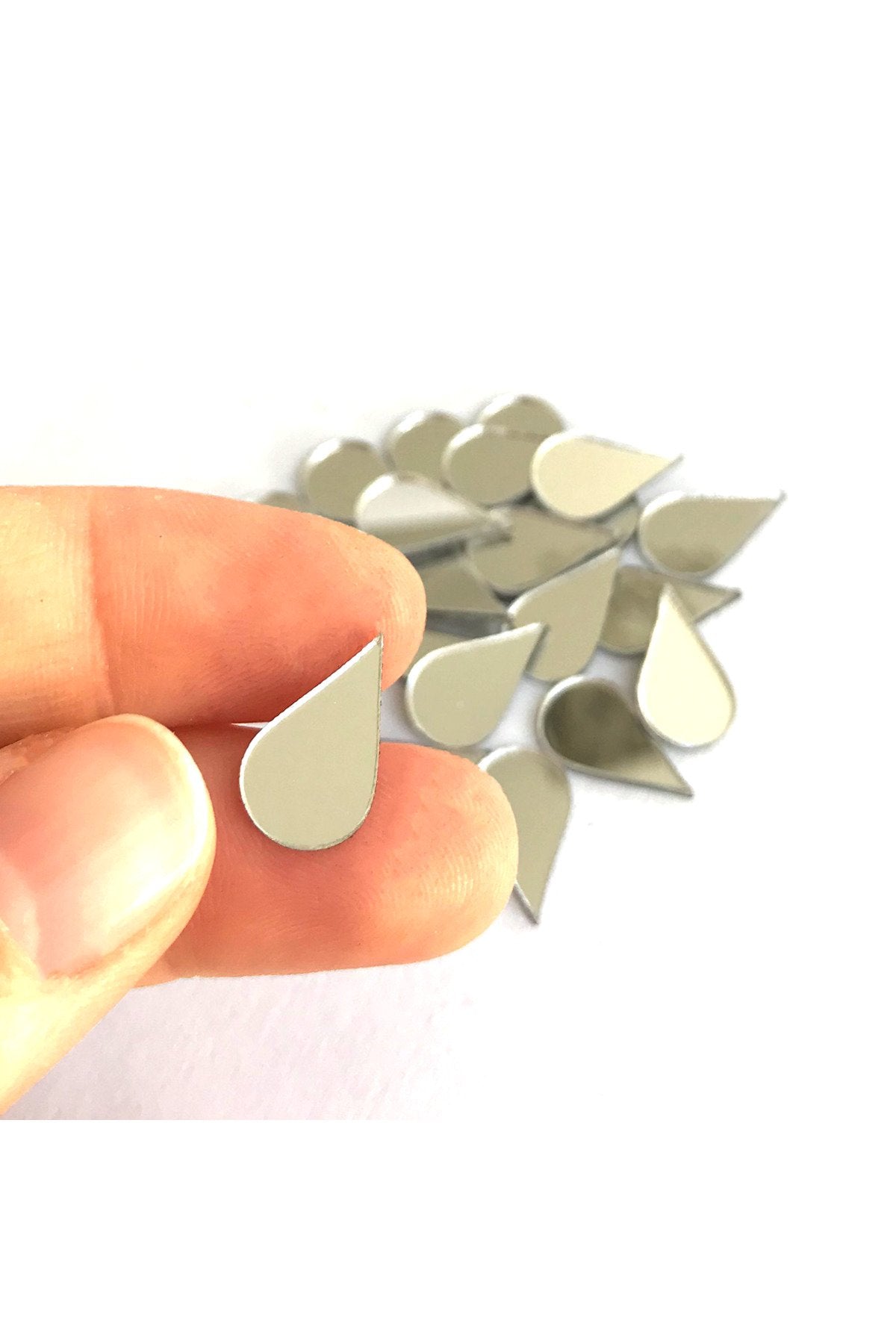 1,5cm Su damlası gümüs Renk Mozaik Ayna 50 Adet