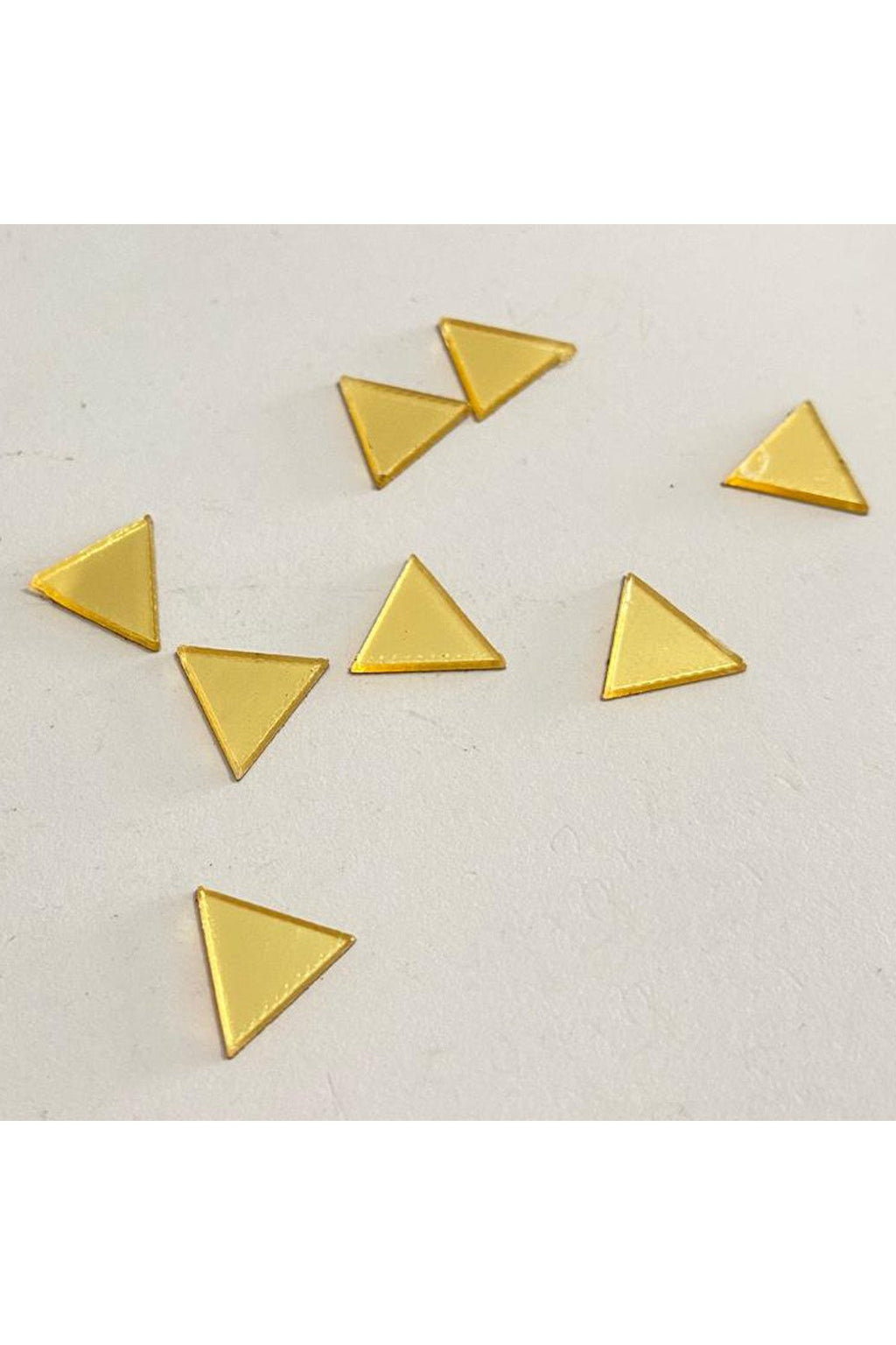 1 Cm eşkenar üçgen altın Renk Pleksi Yapışkanlı Mozaik Ayna 100Adet