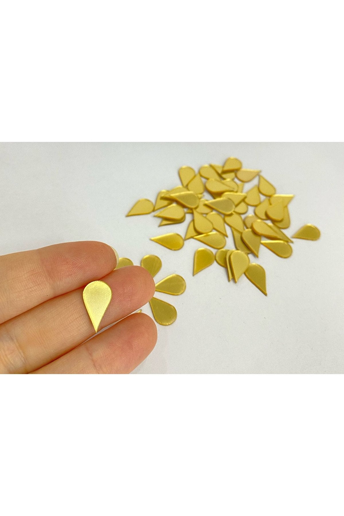 1,5cm su damlası altın Renk pleksi yapışkanlı Mozaik Ayna 50 Adet