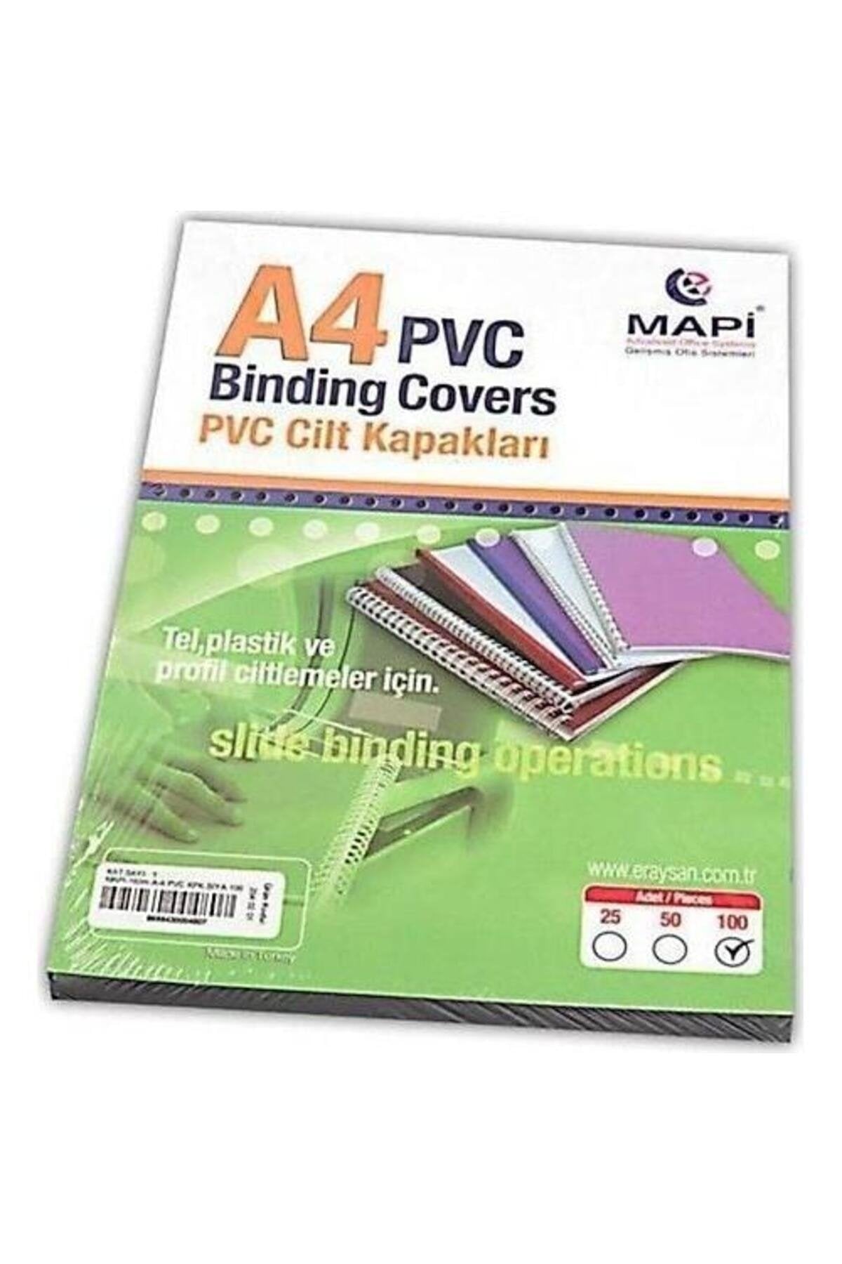 A4 Pvc Opak Cilt Kapak Siyah 100 Lü