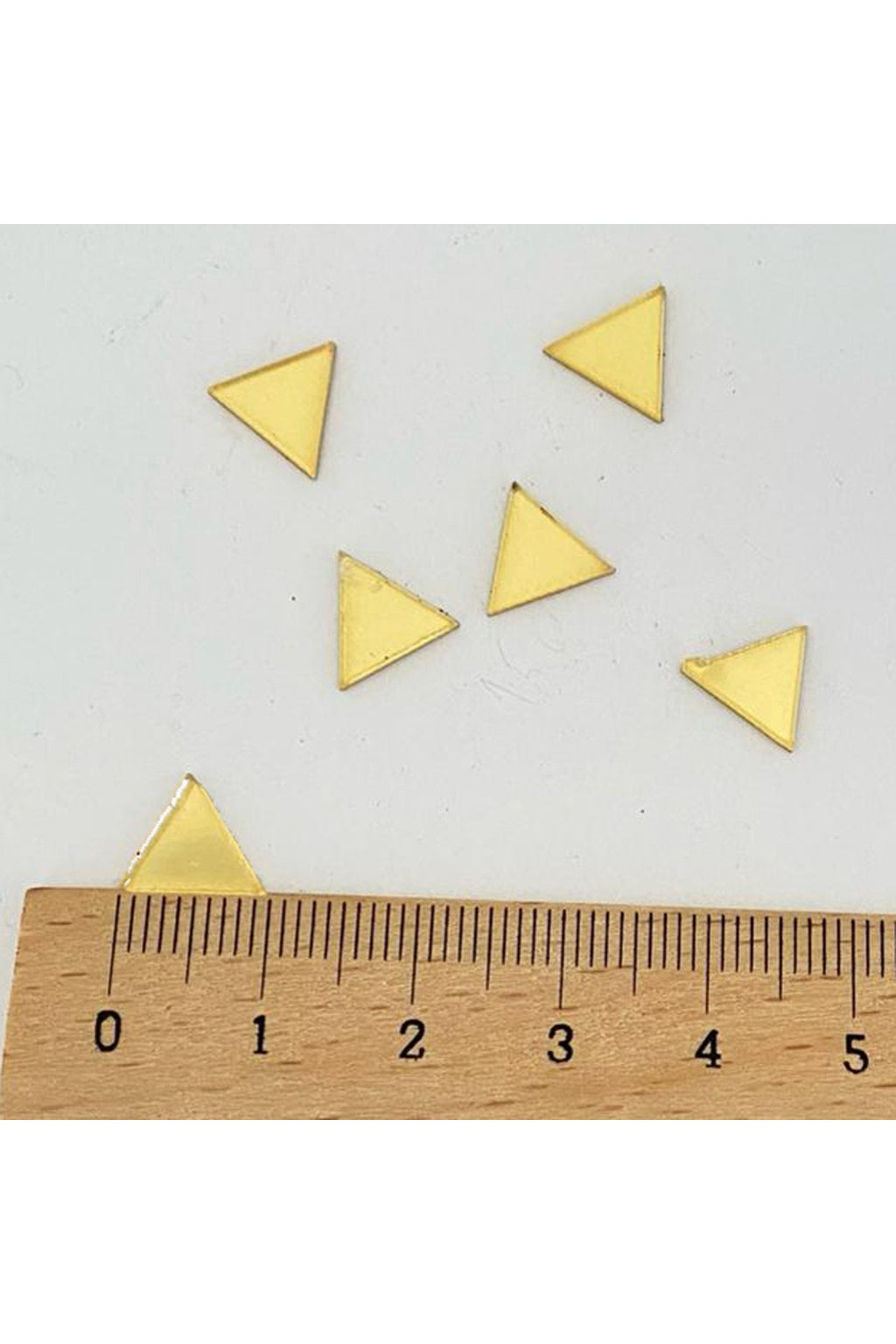 1 Cm eşkenar üçgen altın Renk Pleksi Yapışkanlı Mozaik Ayna 100Adet