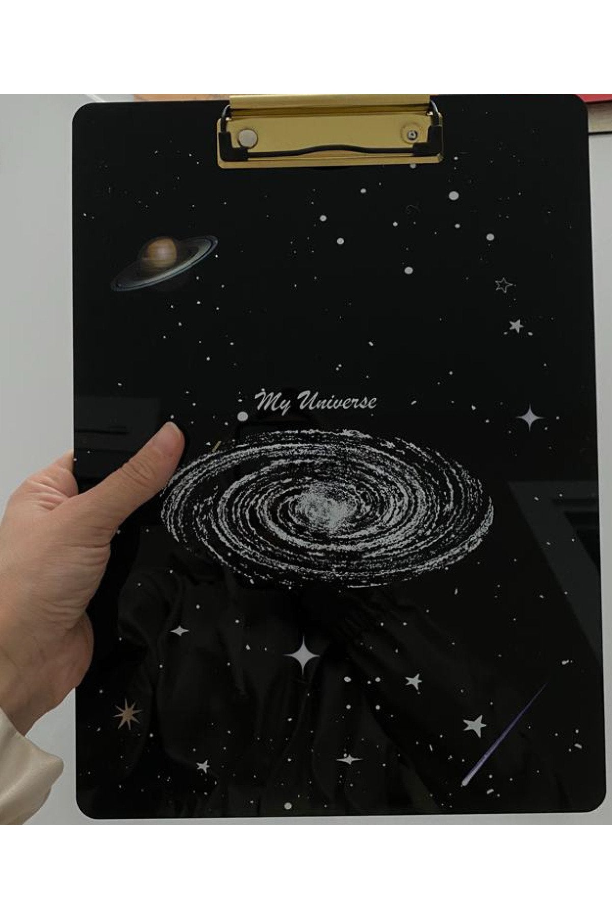 Siyah Desenli Akrilik Sekreterlik A4 Kağıt Tutucu Dosya Sekreter