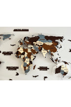 3d Ahşap Dünya Haritası Çok Katmanlı Rgb Led Işıklı Şeffaf Pleksi Üzeri Duvar Dekoru 155cm X 90cm