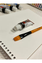 A5 boyut yağlıboya ve akrilik boya defteri 12ml akrilik boya 3 lü fırça resim sanat hobi boya set