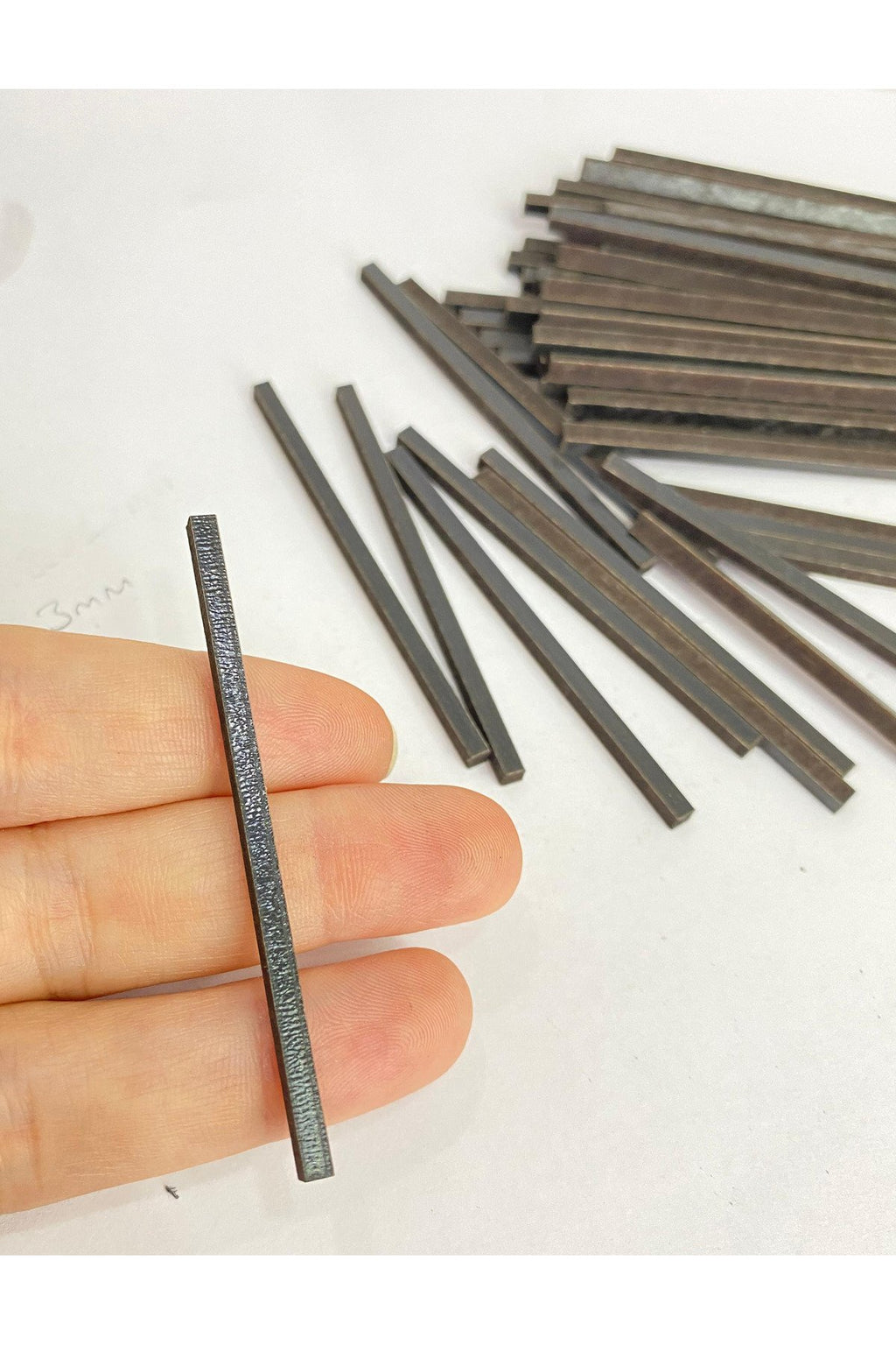 3x3mm kare siyah mdf çubuk 6cm uzunluk 50 li paket