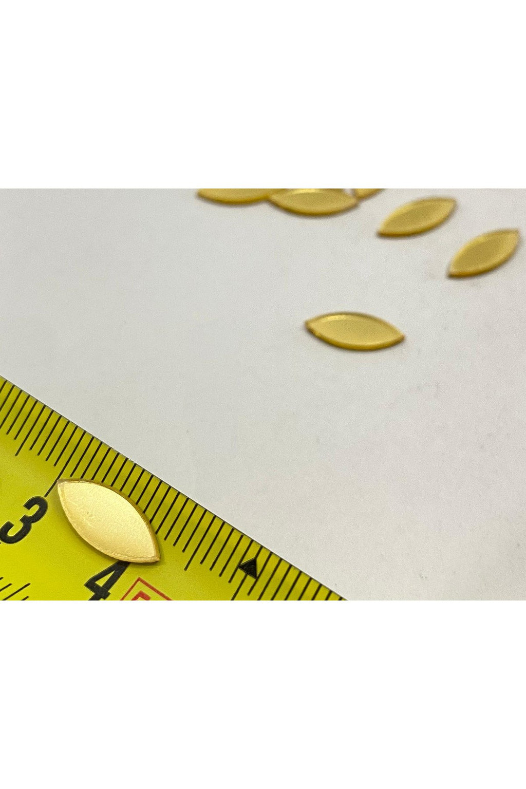 5x12mm oval altın Renk pleksi yapışkanlı Mozaik Ayna 100 Adet