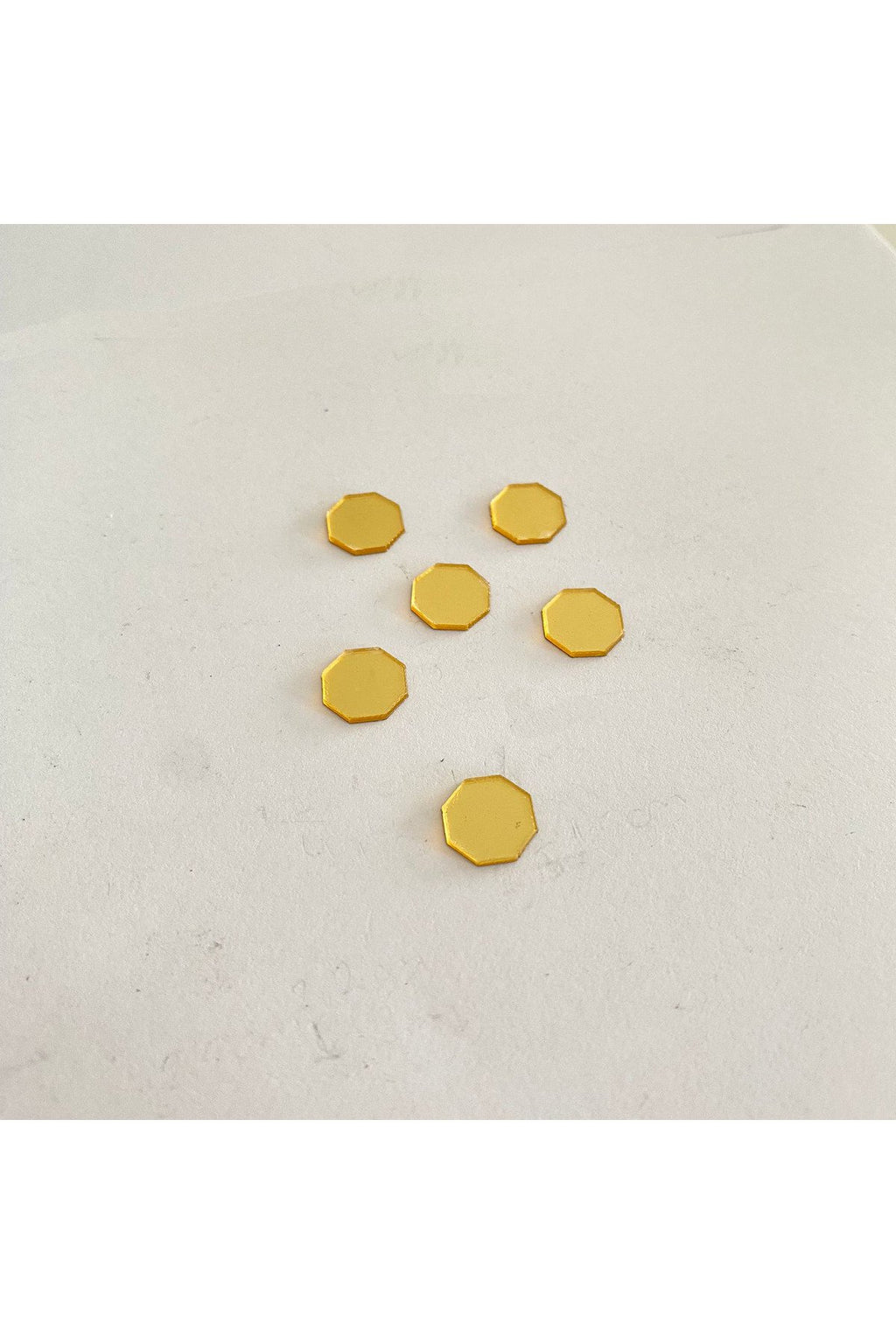 1cm Sekizgen Altın Renk Pleksi Yapışkanlı Mozaik Ayna 100 Adet