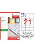 TW-2021 Yazıcı Etiketi 63.5 x 38.1 mm 2.100 Adet - Beyaz