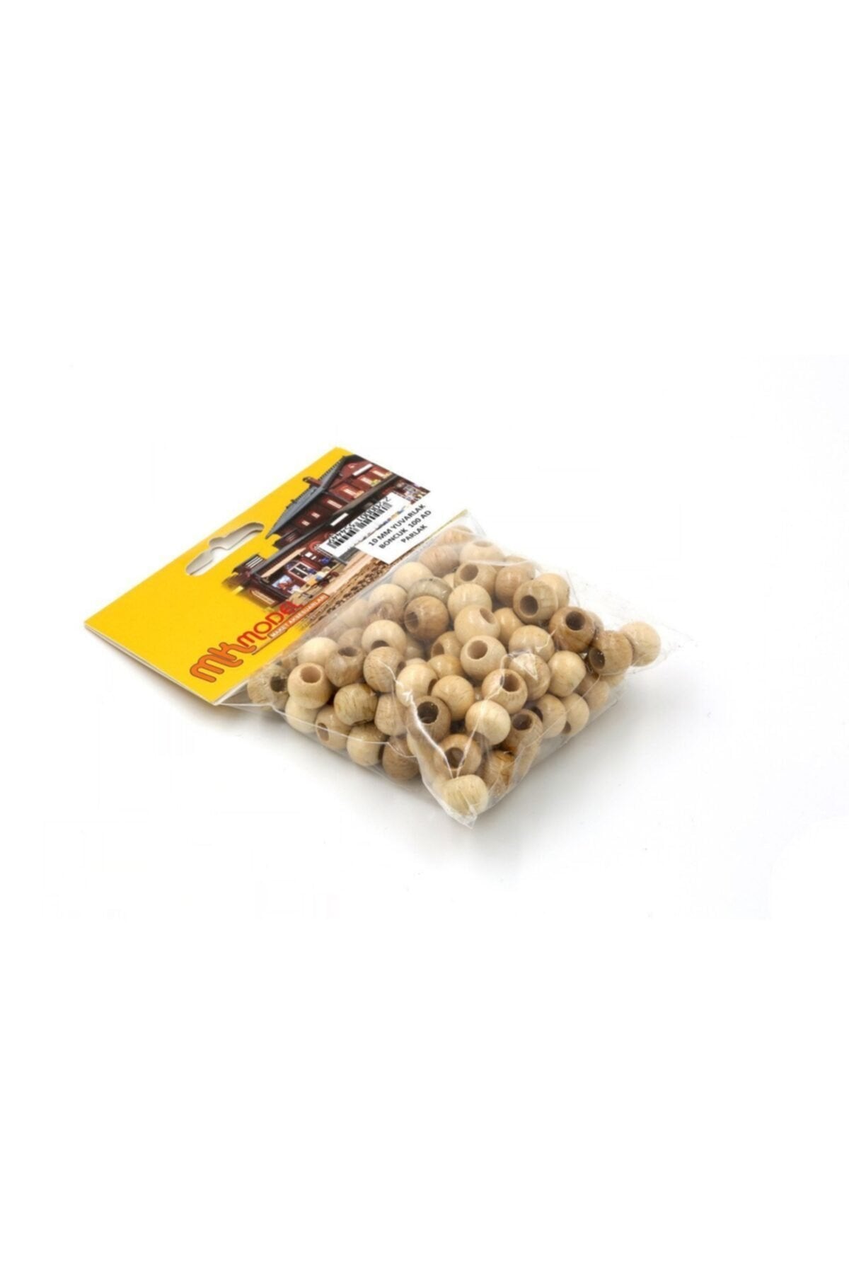 Mk Model 10mm Yuvarlak Ahşap Parlak Boncuk 100 Adet