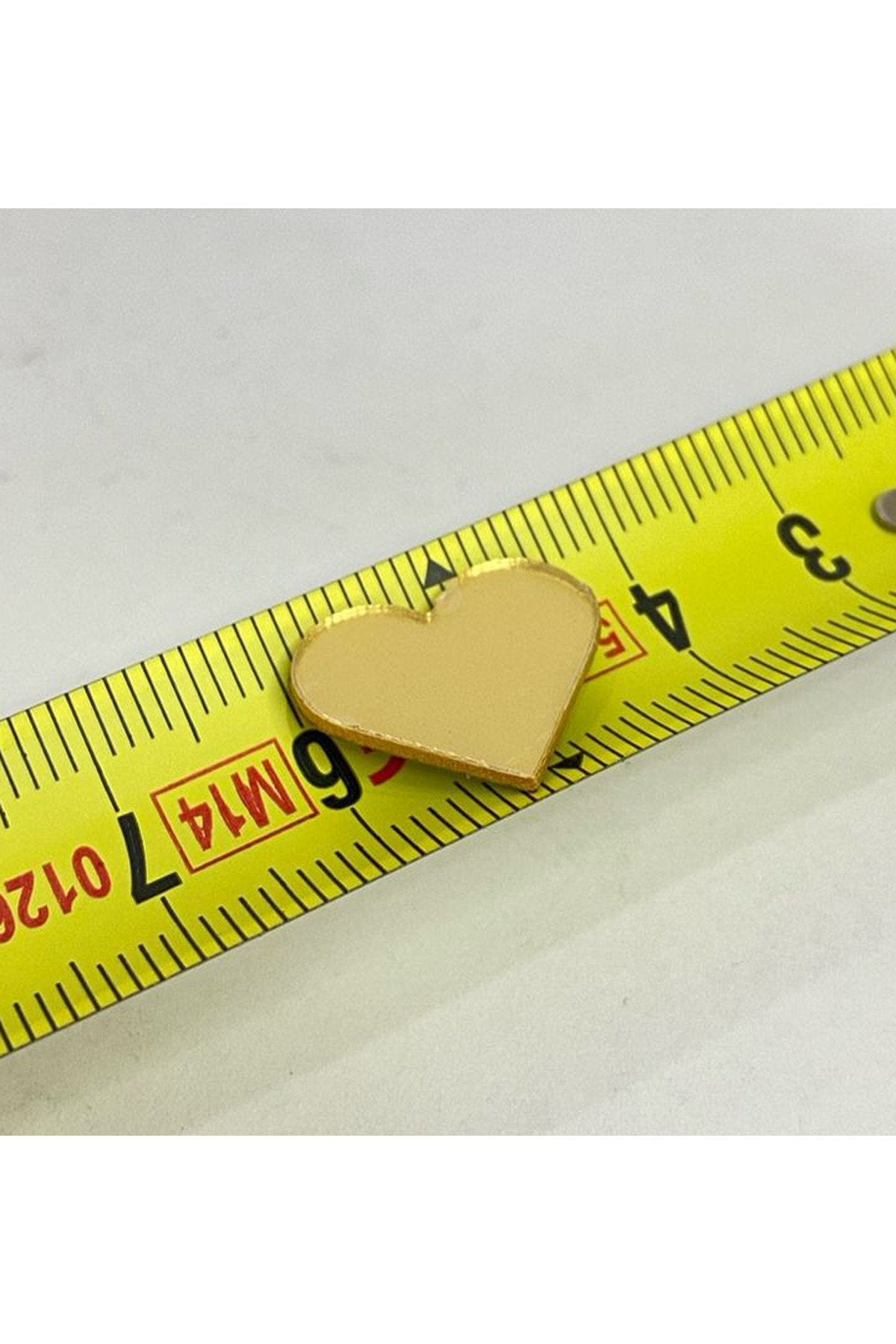 1,5cm kalp altın Renk pleksi yapışkanlı Mozaik Ayna 50 Adet
