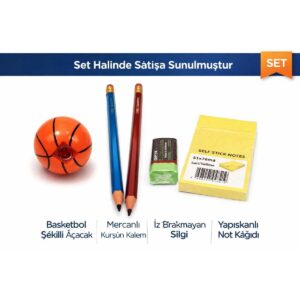 kurşunkalem silgi açacak ve yapışkanlı not kağıdı set