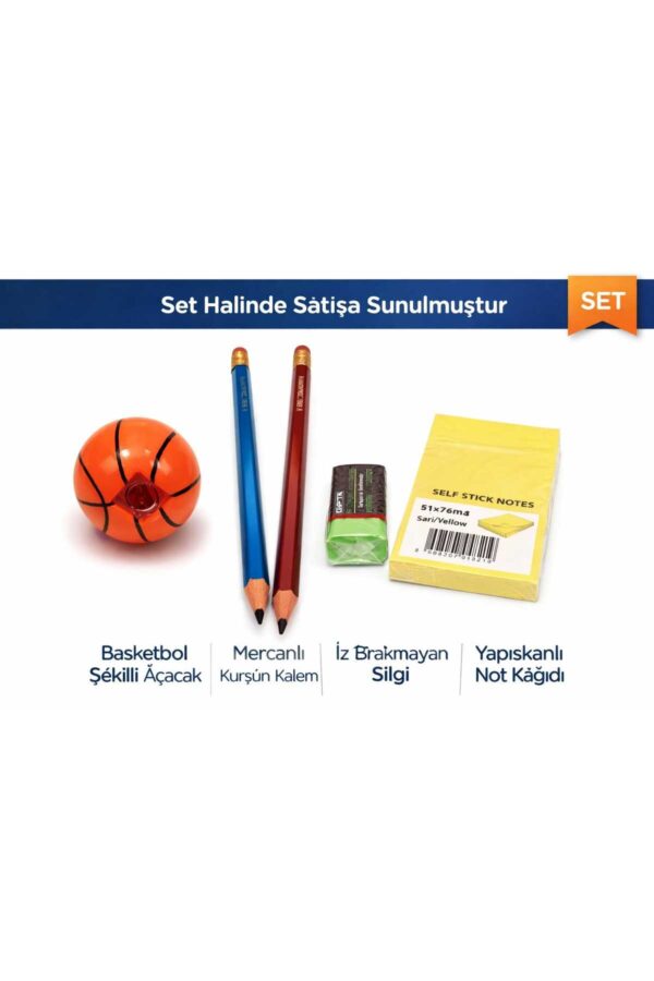 kurşunkalem silgi açacak ve yapışkanlı not kağıdı set