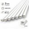 5 adet beyaz plastik kare çıta 3mm 50cm