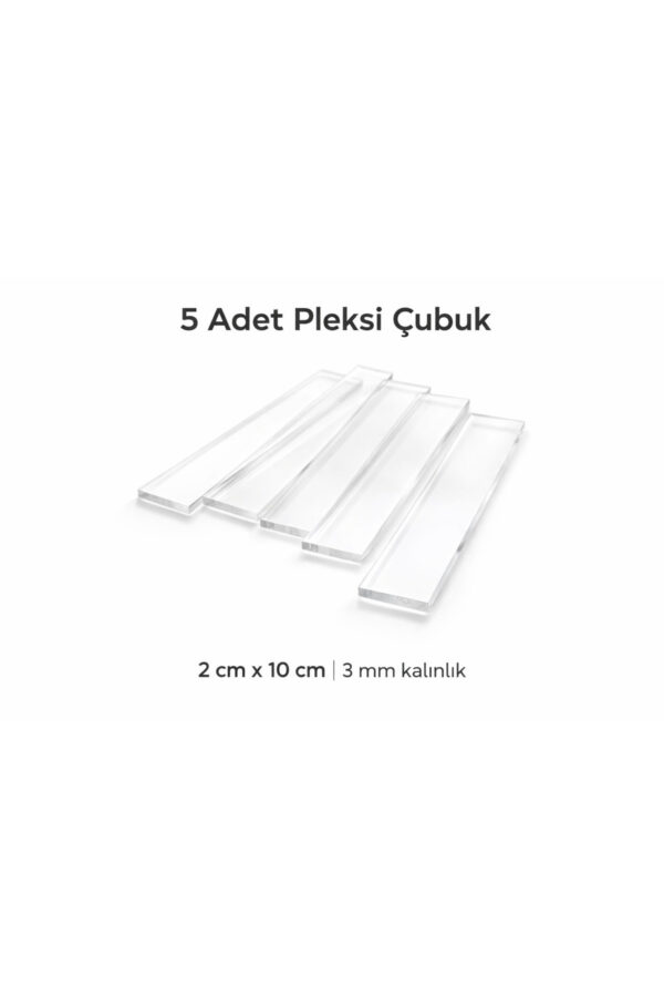 5 adet 2cm Şeffaf Pleksi çubuk kalınlık 3mm uzunluk 10cm Cam Görünümlü Pleksi Akrilik Mika