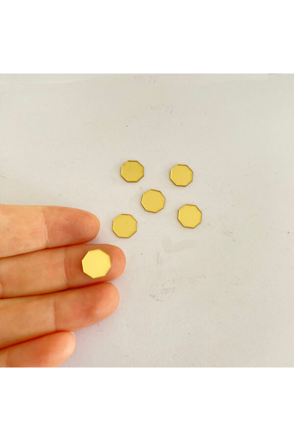 1cm Sekizgen Altın Renk Pleksi Yapışkanlı Mozaik Ayna 100 Adet