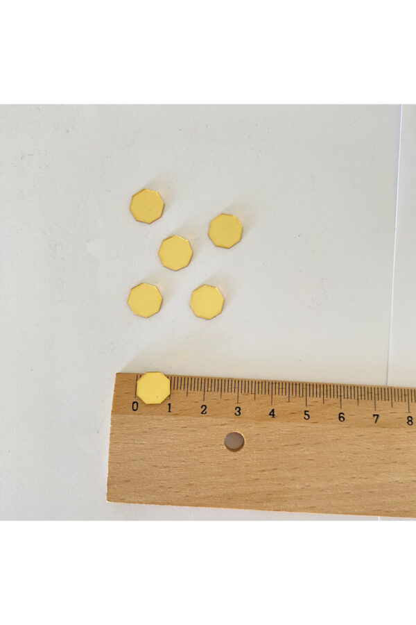 1cm Sekizgen Altın Renk Pleksi Yapışkanlı Mozaik Ayna 100 Adet