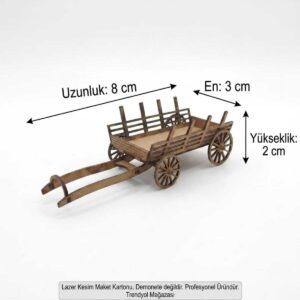 1/50 Ölçek Mimari Maket At Arabası Lazer Kesim Hazır Kurulu Hobi Maketi Peyzaj Aksesuarı