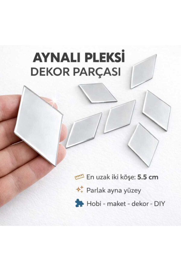 5,5cm baklava gümüs Renk pleksi yapışkanlı Mozaik Ayna 15 Adet 5,5cm baklava gümüs Renk pleksi yapışkanlı Mozaik Ayna 15 Adet
