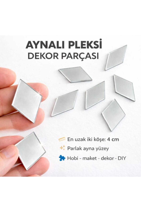 4cm baklava gümüs Renk pleksi yapışkanlı Mozaik Ayna 30 Adet 4cm baklava gümüs Renk pleksi yapışkanlı Mozaik Ayna 30 Adet