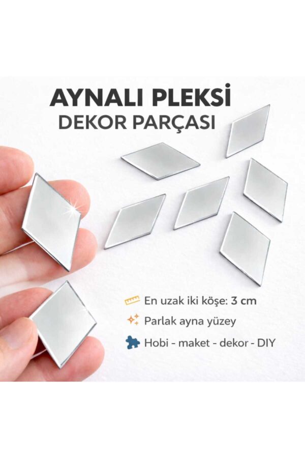 3cm baklava gümüs Renk pleksi yapışkanlı Mozaik Ayna 40 Adet 3cm baklava gümüs Renk pleksi yapışkanlı Mozaik Ayna 40 Adet