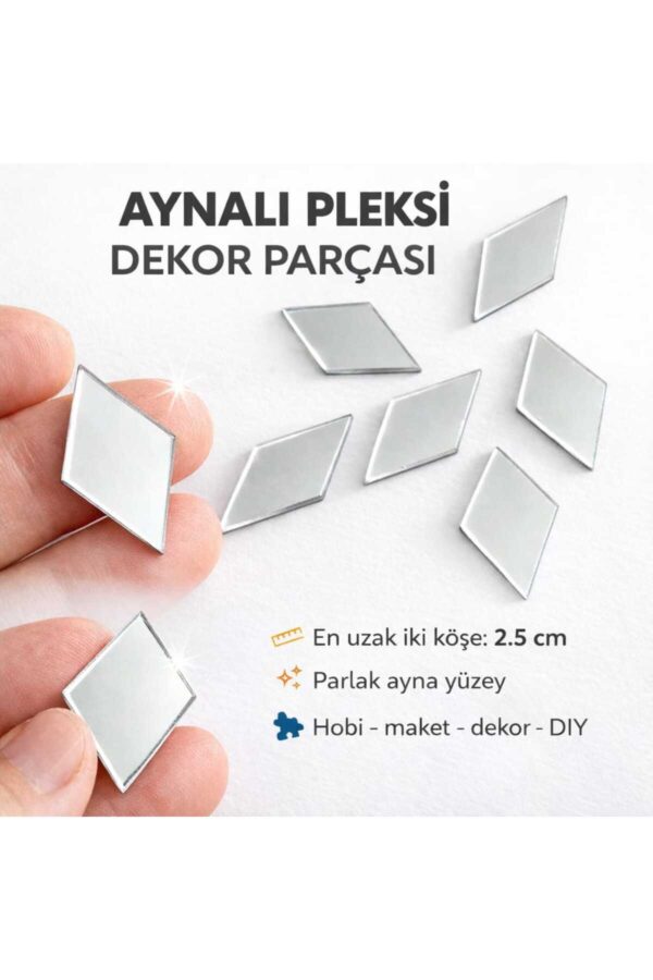 2.5cm baklava gümüs Renk pleksi yapışkanlı Mozaik Ayna 50 Adet 2.5cm baklava gümüs Renk pleksi yapışkanlı Mozaik Ayna 50 Adet