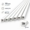 2 adet beyaz plastik kare çıta 10mm 50cm 2 adet beyaz plastik kare çıta 10mm 50cm