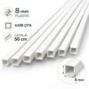 2 adet beyaz plastik kare çıta 8mm 50cm 2 adet beyaz plastik kare çıta 8mm 50cm
