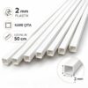 5 adet beyaz plastik kare çıta 2mm 50cm 5 adet beyaz plastik kare çıta 2mm 50cm