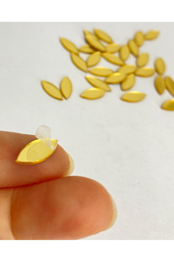 5x12mm oval altın Renk pleksi yapışkanlı Mozaik Ayna 100 Adet 5x12mm oval altın Renk pleksi yapışkanlı Mozaik Ayna 100 Adet