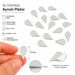 1,5cm Su damlası gümüs Renk Mozaik Ayna 50 Adet 1,5cm Su damlası gümüs Renk Mozaik Ayna 50 Adet