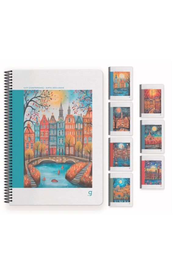 GIPTA CITY SPİRALLİ SERT KAPAK DEFTER 17X24 80YP. ÇİZGİLİ DEFTER