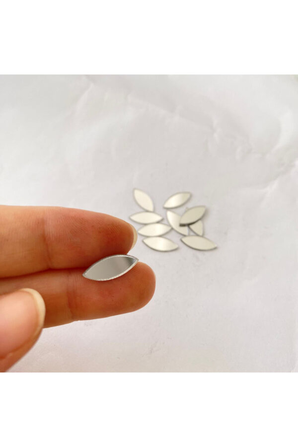 6x15 Mm Oval Gümüş Renk Mozaik Ayna 100 Adet
