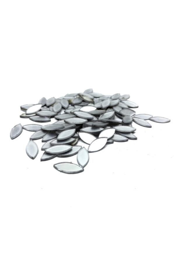 5mmx12mm Oval Gümüş Renk Pleksi Yapışkanlı Mozaik Ayna 100 Adet 5mmx12mm Oval Gümüş Renk Pleksi Yapışkanlı Mozaik Ayna 100 Adet