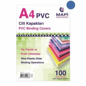 Cilt Kapağı Plastik Opak A3 160 Mıc Mavi 100'lü Paket /