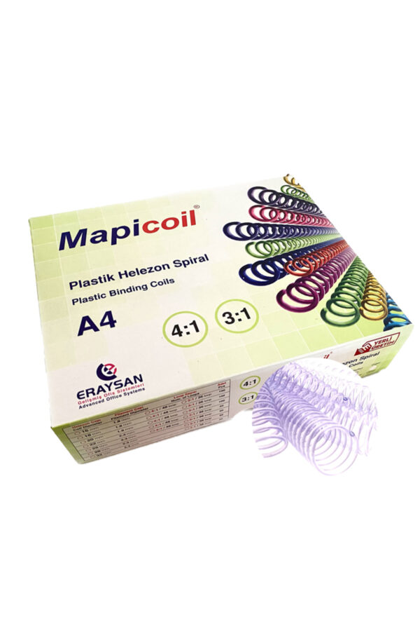 Coil 4:1 Plastik Helezon Spiral 22mm Şeffaf 50 Ad. 48 Lop Coil 4:1 Plastik Helezon Spiral 22mm Şeffaf 50 Ad. 48 Lop