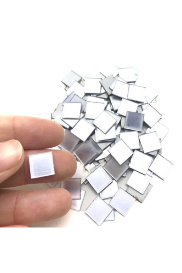 Kare Gümüş Renk Pleksi Yapışkanlı Mozaik Ayna 100 Adet (3 cm)